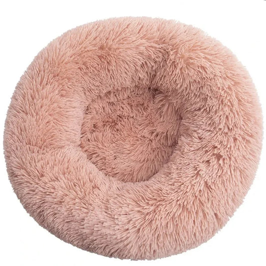 Plush Round Pet Bed – Washable, Non-Slip Design for Comfort
