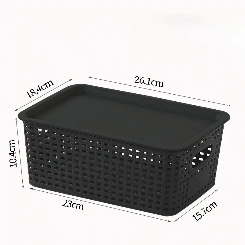 Stackable Plastic Storage Bins with Lid | Contemporary Ventilated Organizers for Office, Bedroom & Kids Room