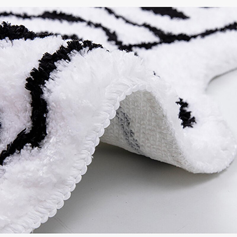 Monochrome Checkered Area Rug
