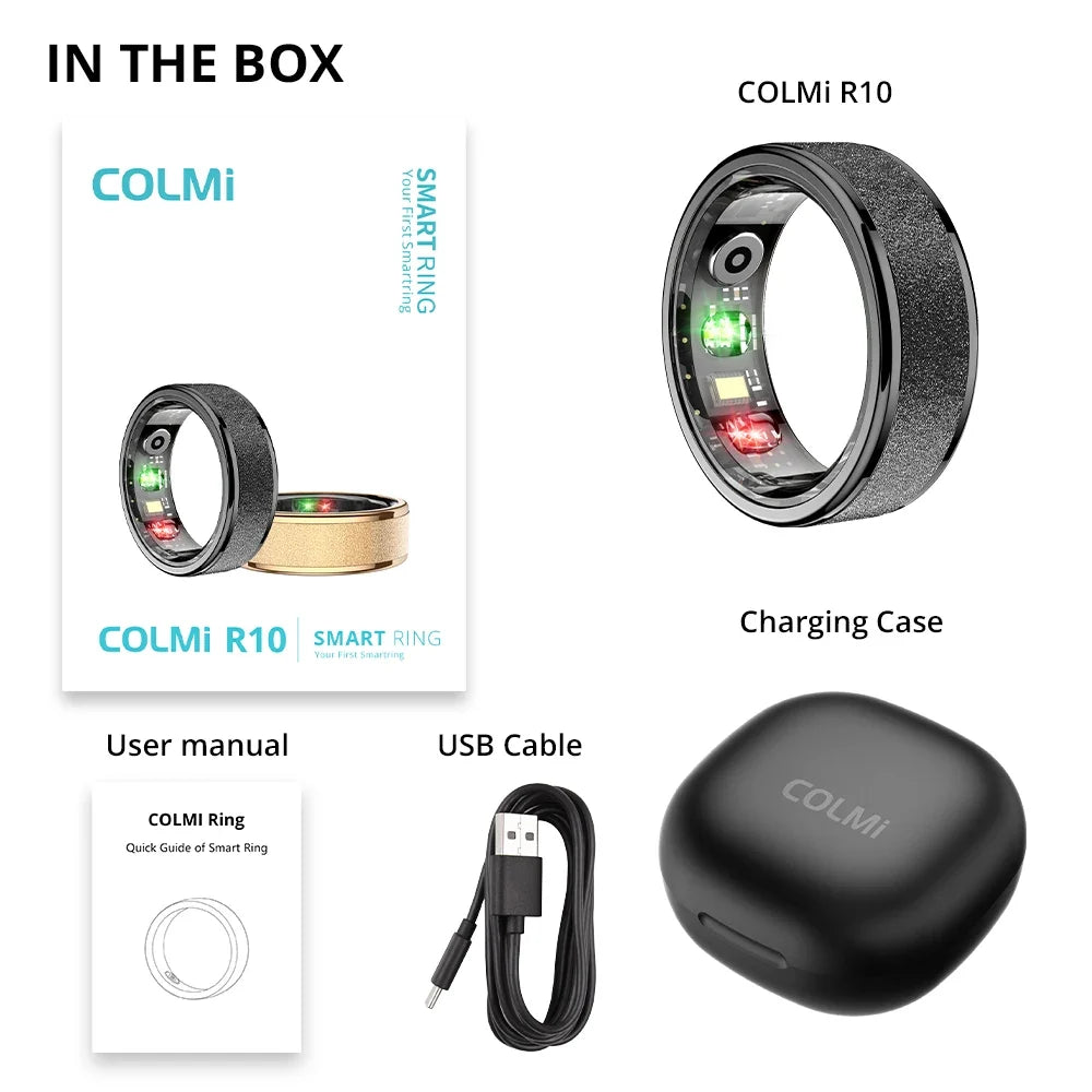 Health Monitoring Smart Ring with Charging Dock | Sleep & Heart Tracker | 5ATM Waterproof | Multiple Sports Modes