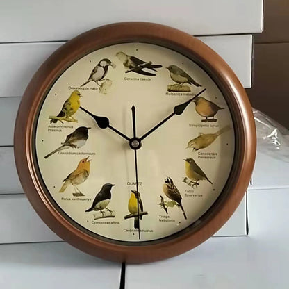 10-Inch Wall Clock Featuring Bird Sounds for Elegant Home Decor