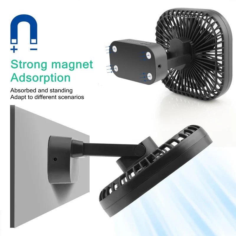 Compact Cordless Fan - 38 Hours Runtime, Flexible and Quiet