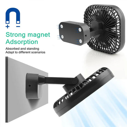 Compact Cordless Fan - 38 Hours Runtime, Flexible and Quiet