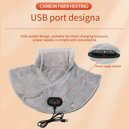 USB Heating Pillow with Vibration for Neck and Shoulder Massage