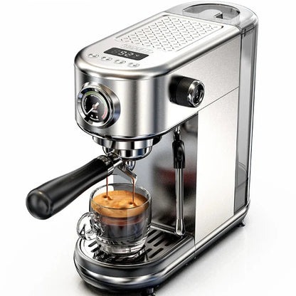 20-Bar Espresso Maker with Steam Wand | 51mm Portafilter, Hot/Cold Brew & Temperature Adjustment