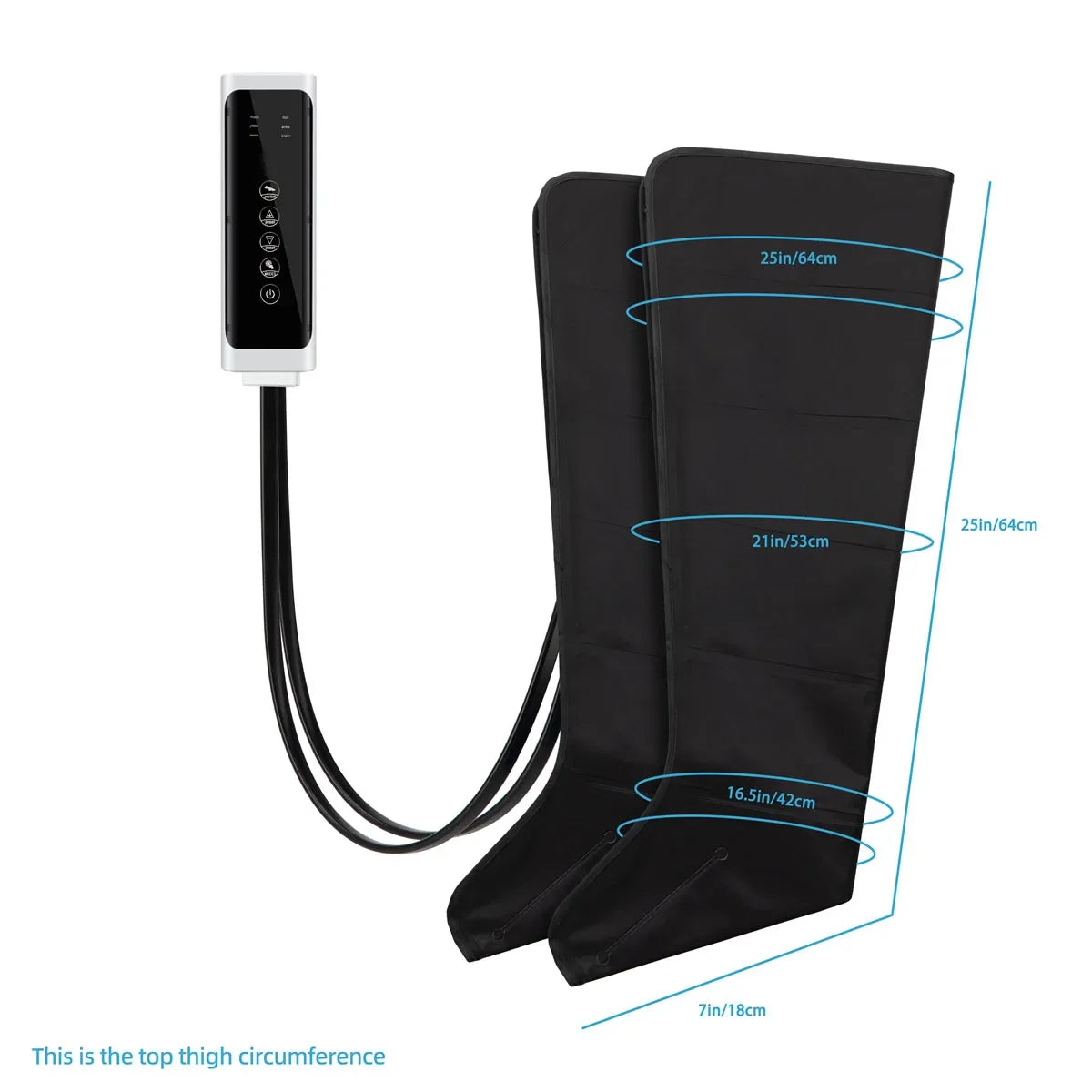Leg Massager Boots with Air Compression – 360° Foot and Calf Wraps, 3 Modes & Intensities, Remote Control