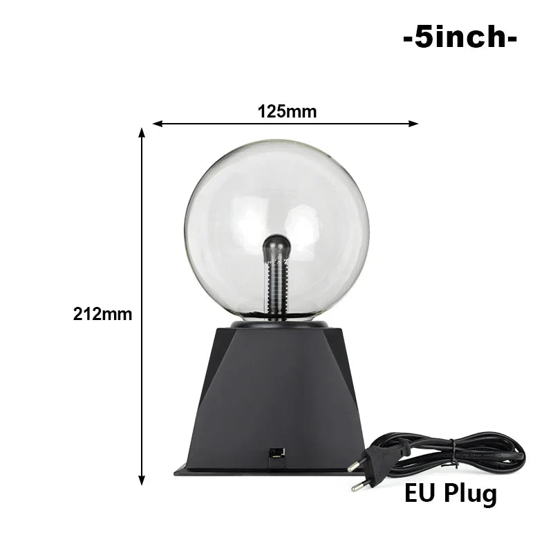 Touch-Activated LED Plasma Ball Lamp with Sound Control – 220V EU Plug, 10-20 cm, Decorative & Party Light