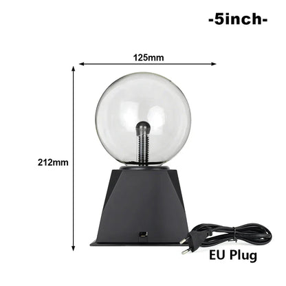 Touch-Activated LED Plasma Ball Lamp with Sound Control – 220V EU Plug, 10-20 cm, Decorative & Party Light
