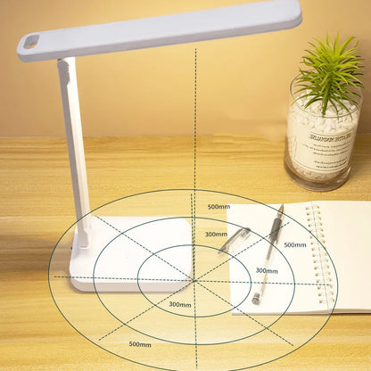 Rechargeable LED Desk Lamp with 6000mAh Battery – Touch Control, 3 Colours, Dimmable, Foldable, Eye-Caring Night Light