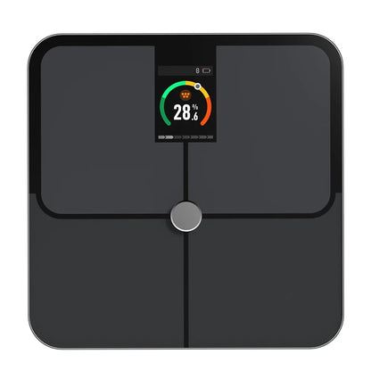 Body Composition Scale with TFT Display | 16 Measurements, Heart Rate, Bluetooth Sync, Tempered Glass, 400 lb Limit
