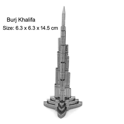3D Metal Puzzle Set of Global Landmarks: Build and Discover Famous Structures