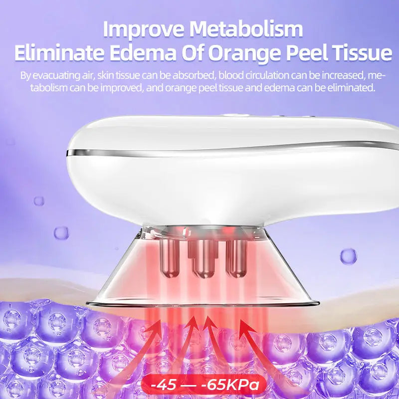 Microcurrent Suction Therapy Device with LED Light - Square & Round Cups, Auto-Off