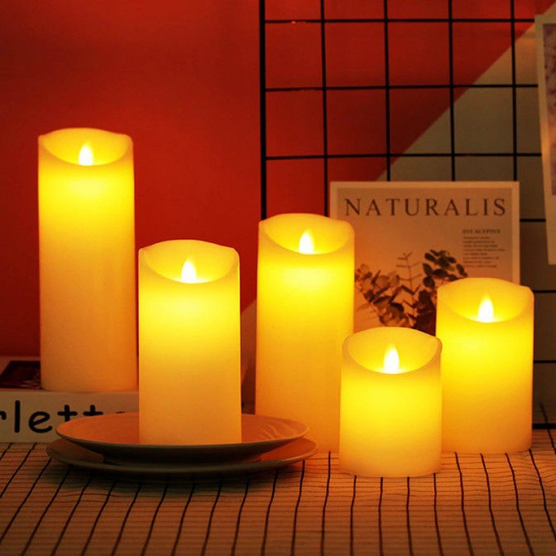 Flickering LED Pillar Candles - Flameless for a Cozy Home Atmosphere