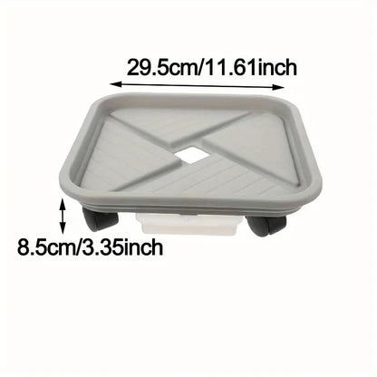 Plant Roller with Drip Tray | Square Mobile Plant Stand | Sturdy and Easy to Move
