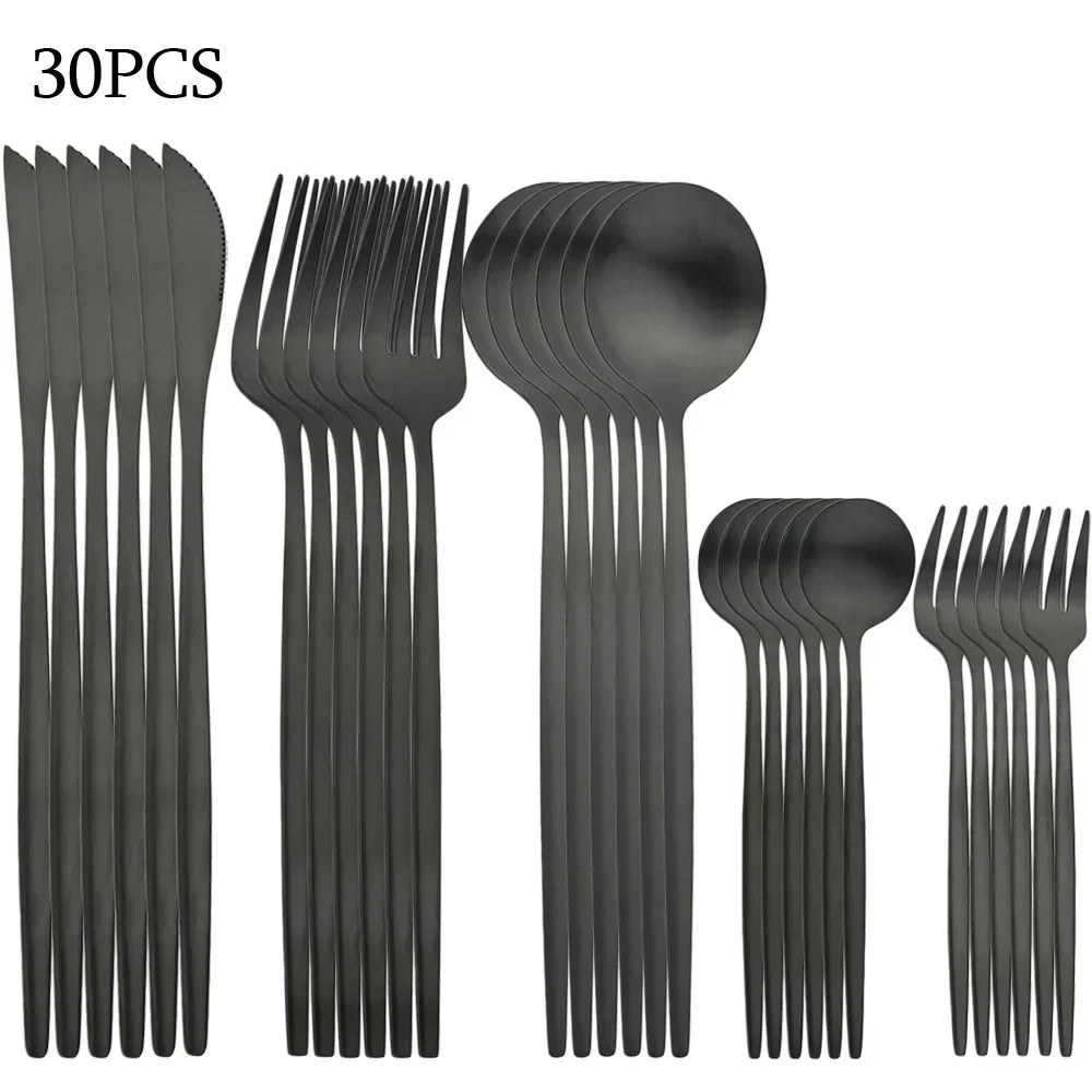 30-Piece Cutlery Set - Elegant Dining Utensils Collection