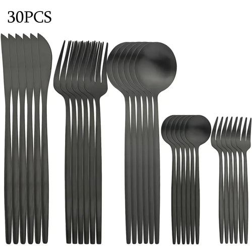 30-Piece Cutlery Set - Elegant Dining Utensils Collection