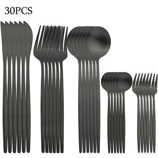 30-Piece Cutlery Set - Elegant Dining Utensils Collection