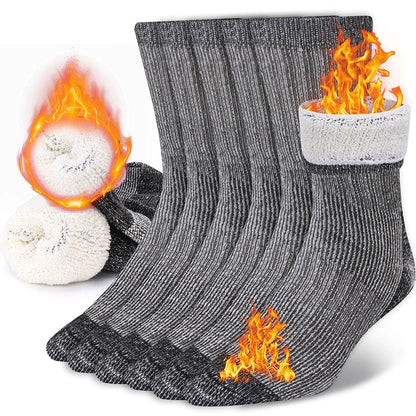 3-Pack of Thick Warm Merino Wool Socks | Durable, Breathable | Great for Work, Hiking & Outdoor Use