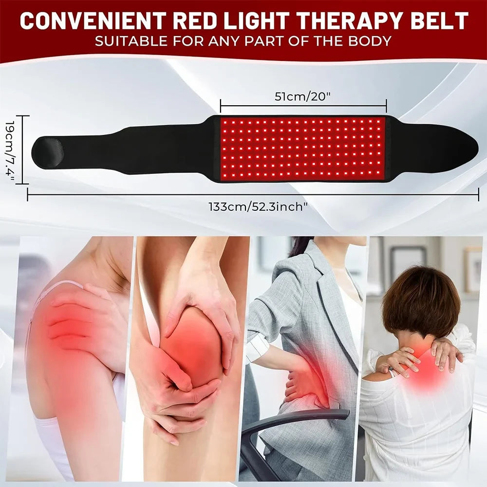 Infrared Light Therapy Wrap for Pain Relief – 660nm & 850nm Belt for Back, Waist, Shoulders & Joints