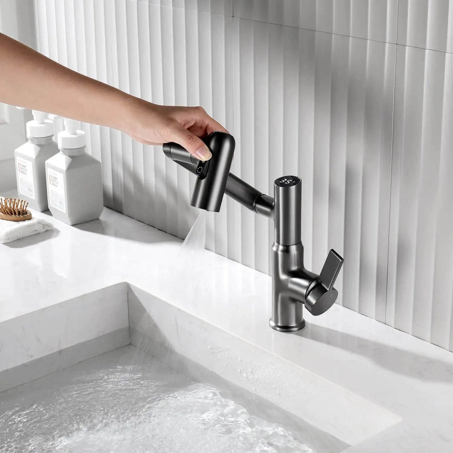 Smart Flow Meter with Temperature Display for Faucets