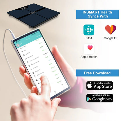 Bluetooth Digital Body Fat Scale with App - 16 Measurements, Syncs with Apple Health & Fitbit
