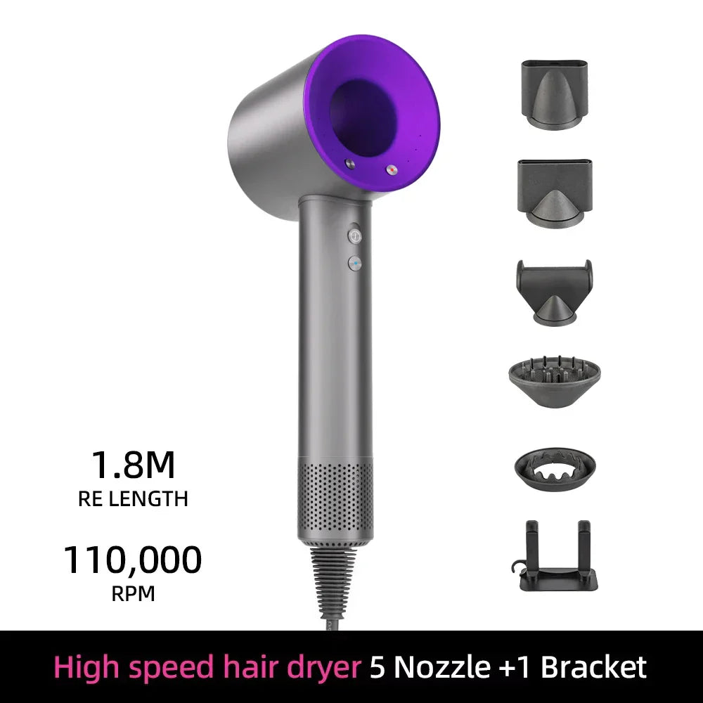 Ion Hair Dryer with Smart Temperature Control – 200 Million Negative Ions – 110,000 RPM