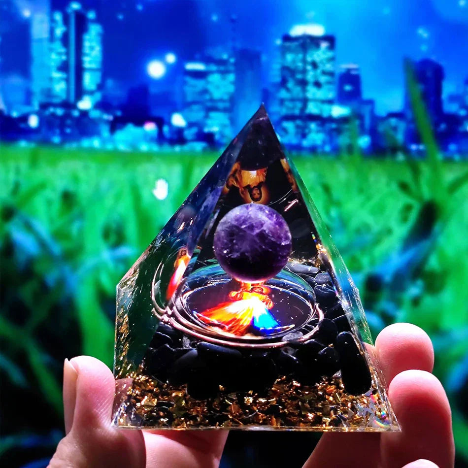 Amethyst Pendulum Orgonite Pyramid – Energy, Protection, Decoration