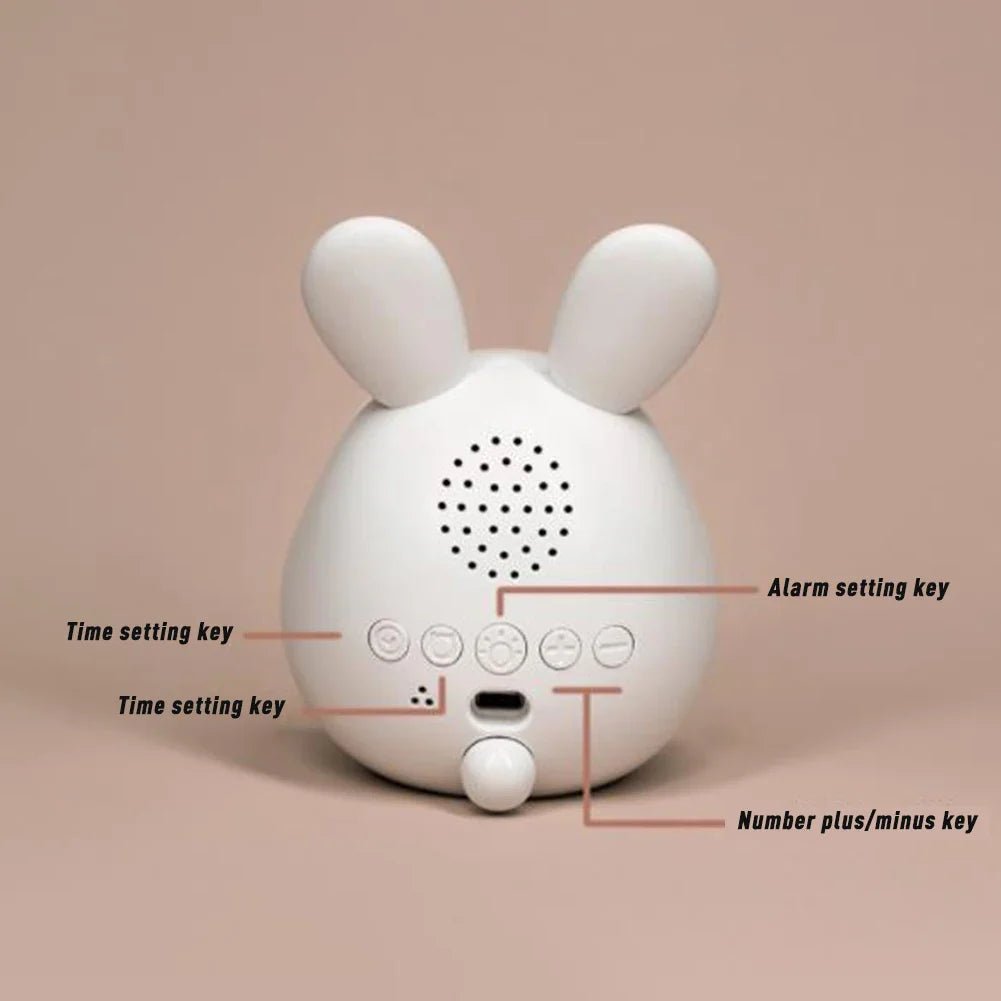 Children's Alarm Clock with LED Night Light and Rabbit Design