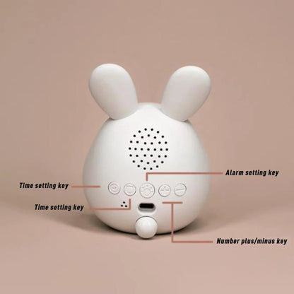 Children's Alarm Clock with LED Night Light and Rabbit Design