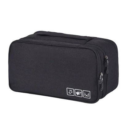 Travel Storage Bag with Multiple Compartments for Lingerie and Cosmetics – Waterproof Polyester