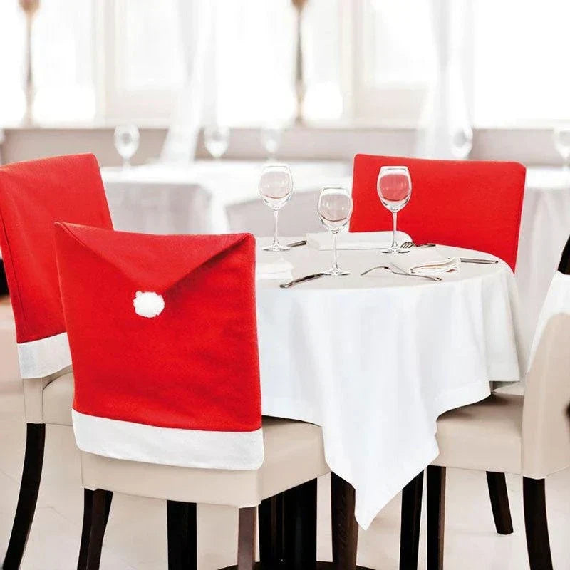 Christmas Chair Covers Set – Decorative Santa Design Slipcovers