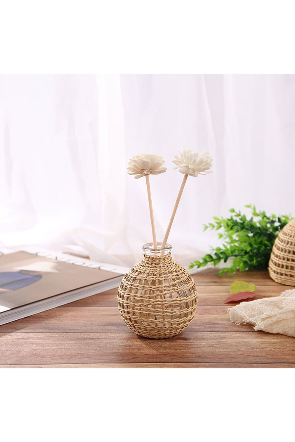 Glass Vases in Rattan Design | Taalita Collection