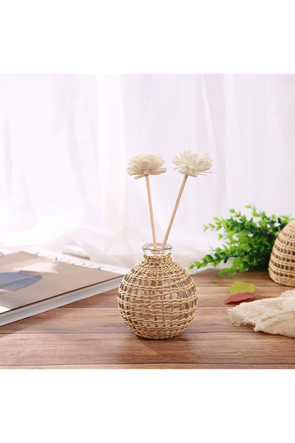 Glass Vases in Rattan Design | Taalita Collection