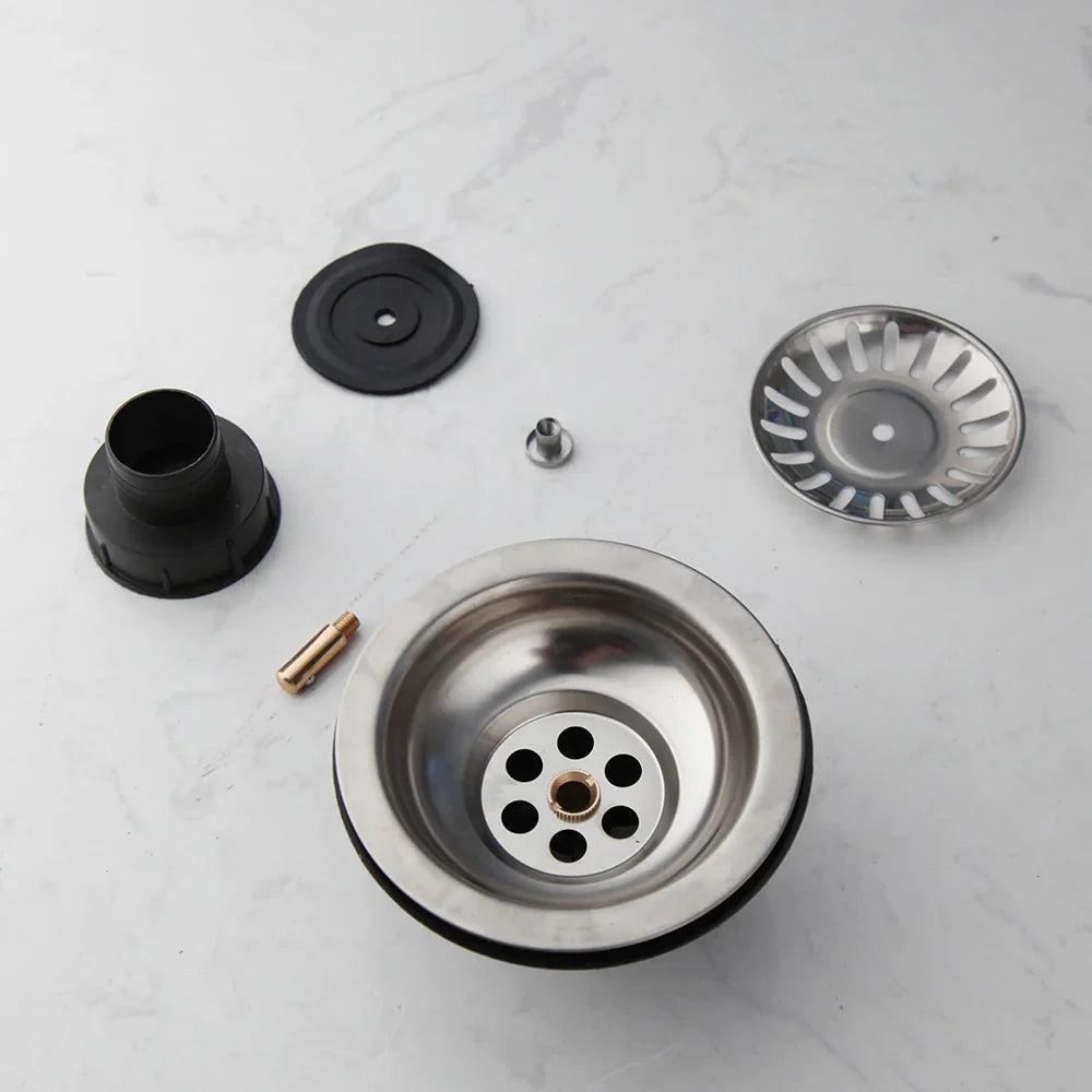 Stainless Steel Sink Strainer with Odor Filter – Pop-Up Stopper & Blockage Prevention Basket