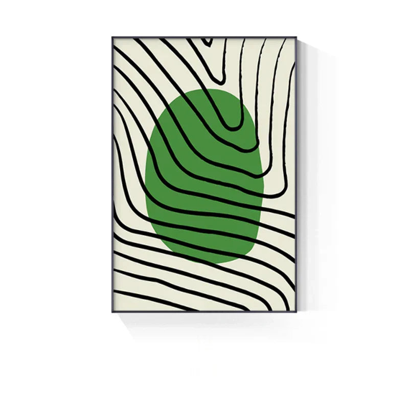 Modern Geometric Canvas Prints in Green Tones for Stylish Spaces