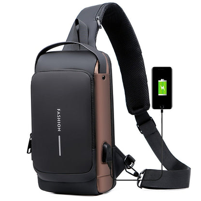 Secure and Stylish Crossbody Bag with Charging Feature