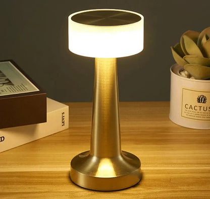 Wireless LED Table Lamp with Touch Dimming Feature | Retro Style