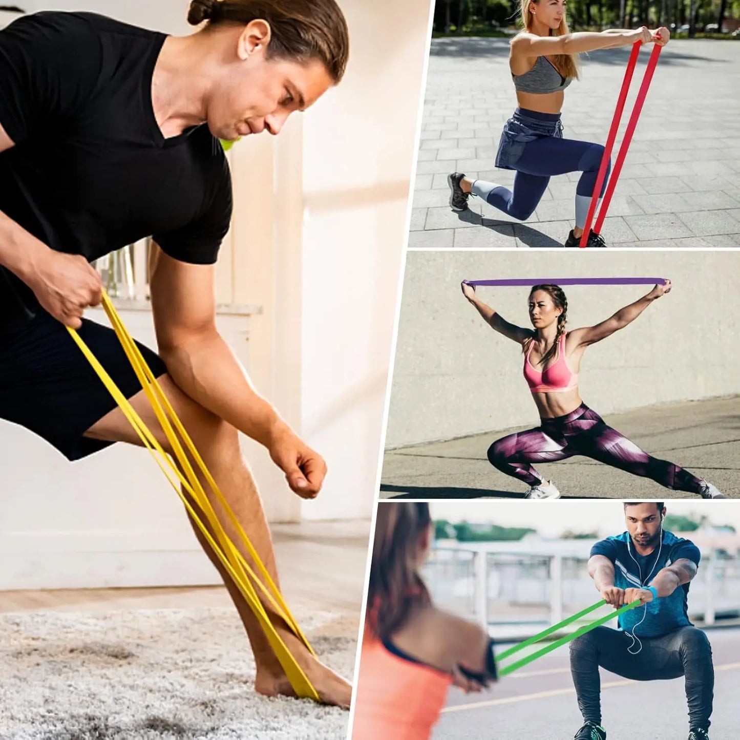 5-Level Resistance Bands Set with Handles, Door Anchor & Carry Bag