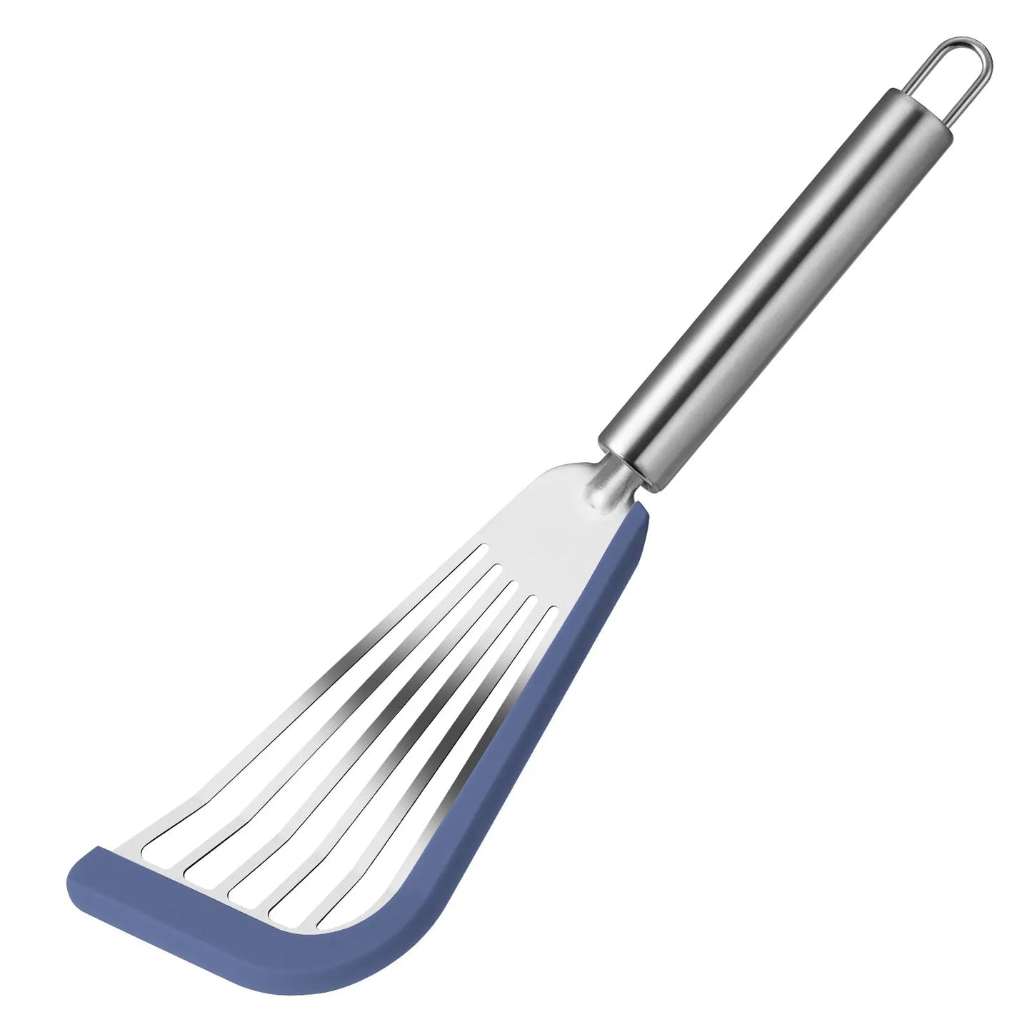 Silicone-Edged Slotted Turner - Heat-Resistant Stainless Steel Fish Spatula
