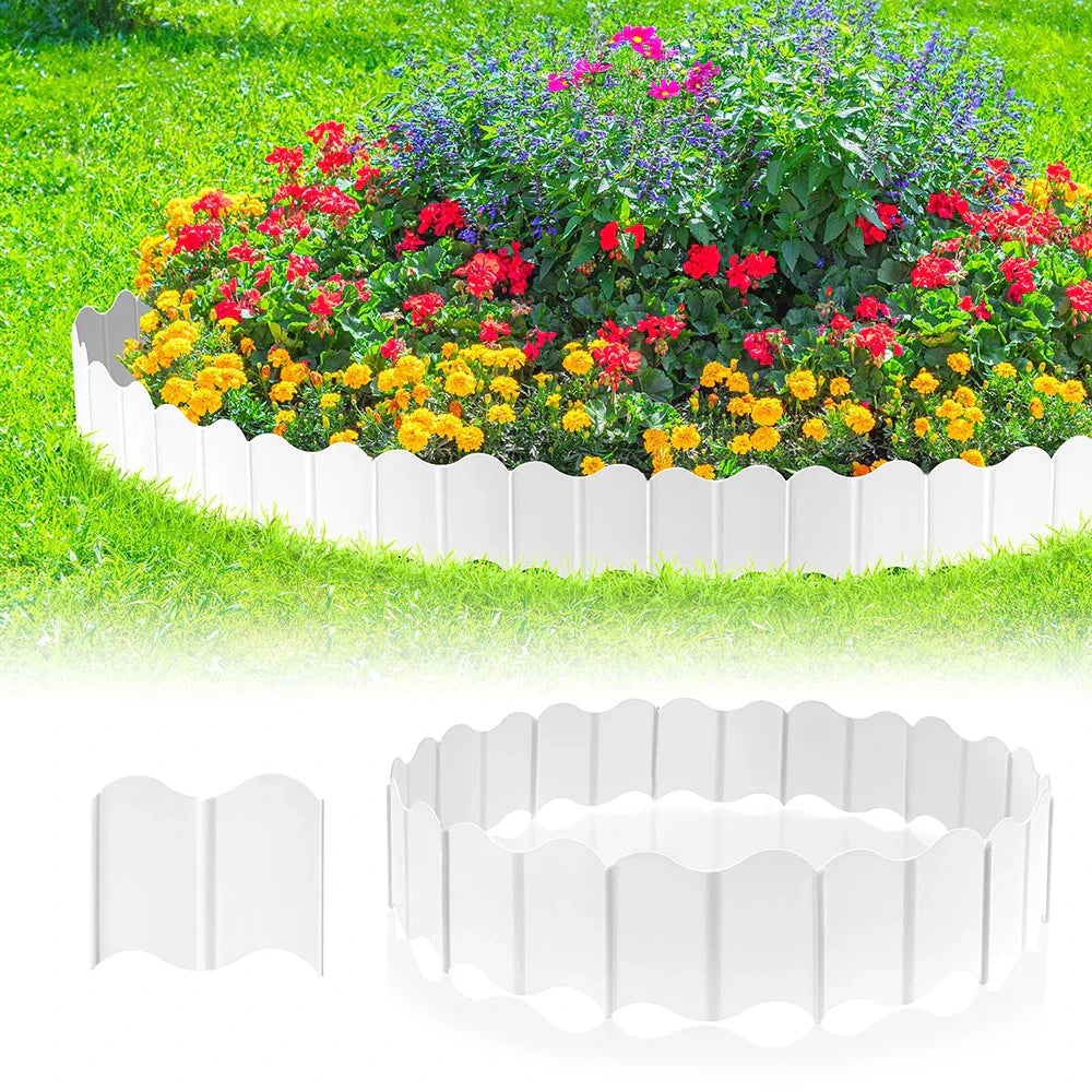 Flexible Garden Bed Plastic Edging System | Easy Installation | 15 × 14 cm