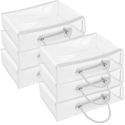 Transparent Storage Bag Set | Waterproof PVC | Dustproof | 6-Piece Organizer | 40 x 30 x 10 cm