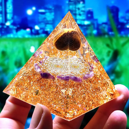 Amethyst Pendulum Orgonite Pyramid – Energy, Protection, Decoration