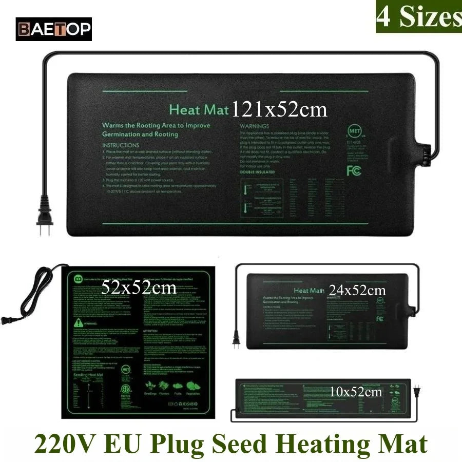 Hydroponic Heating Mat for Seedlings | 220V EU Plug | 4 Size Options | Waterproof & Energy Efficient