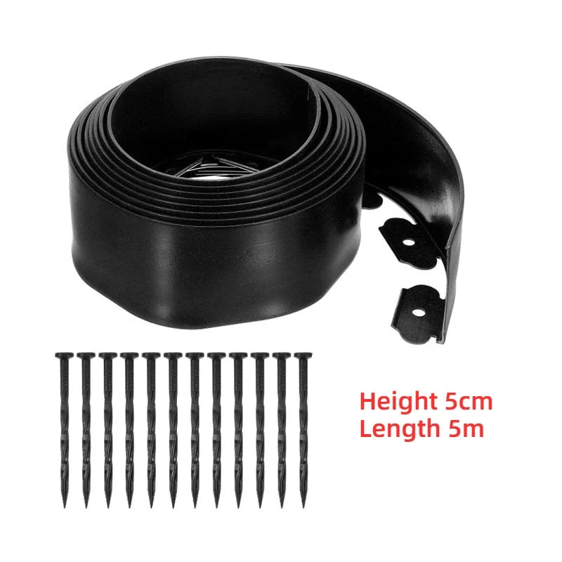 Lawn Edge Border 5m/10m | 5 cm Height | Includes Support Posts
