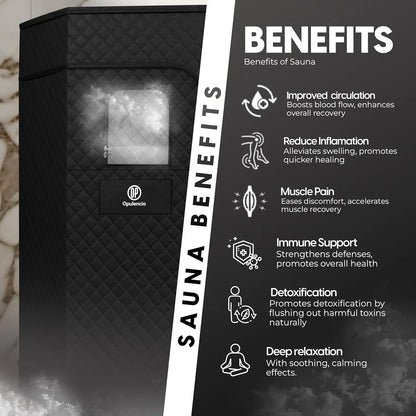 Foldable Home Steam Sauna Tent with Ice Bath Tub, Remote & 9 Heat Settings