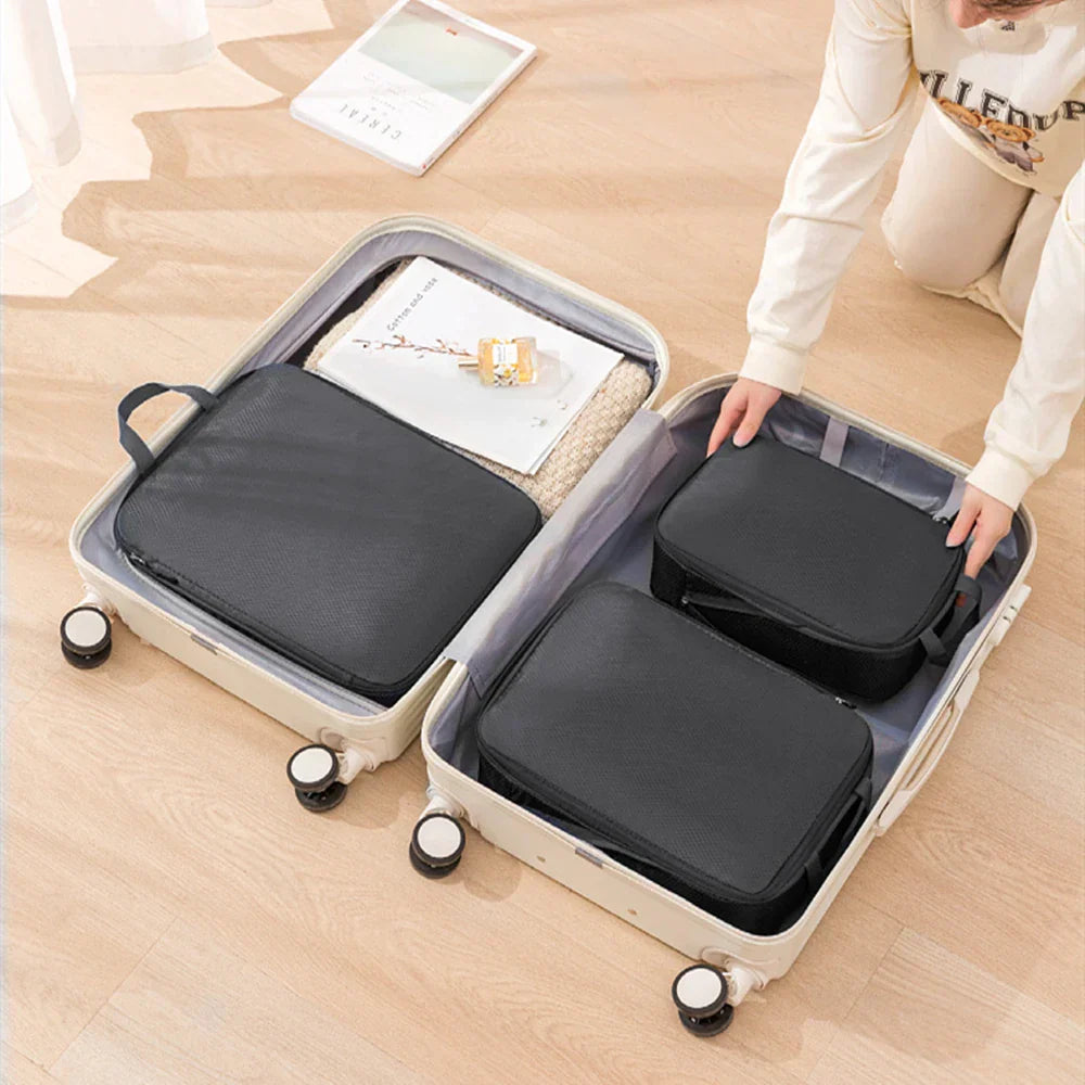 Travel Compression Packing Cubes Set | 3 Sizes | Waterproof & Lightweight