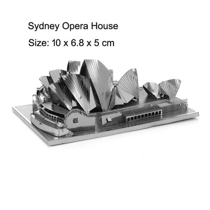 3D Metal Puzzle Set of Global Landmarks: Build and Discover Famous Structures