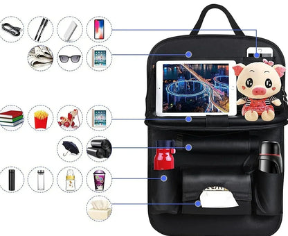 Foldable Leather Tray for Car Seat Support