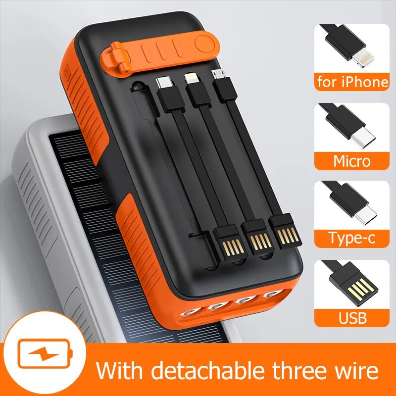 Reliable 61200mAh Solar Power Bank with Hand Crank Feature