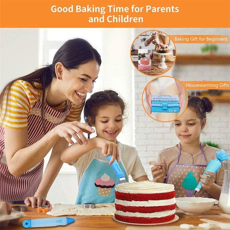 236-Piece Cake Decorating Set with Stainless Steel Nozzles and Piping Bags for Baking Enthusiasts
